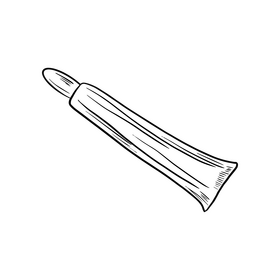 Cosmetic tube black and white clipart