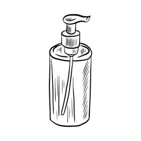 Bottle for spa black and white clipart
