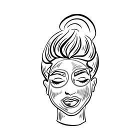 Spa face mask black and white clipart