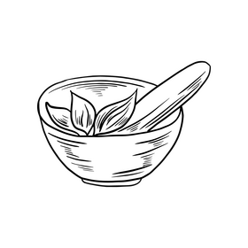 Spa bowl black and white clipart