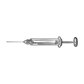 Syringe cartoon black and white clipart