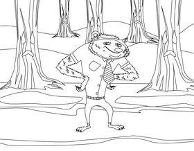 Wayne Hotel Transylvania black and white vector