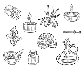 Spa black and white vector