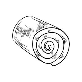 Towel roll black and white clipart