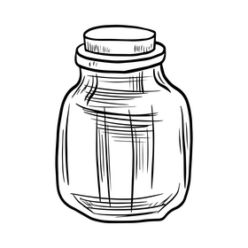 Free cosmetics jar illustration black and white clipart