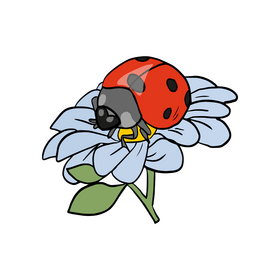 Ladybug on a flower clipart