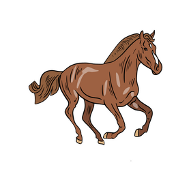 Horse running clipart