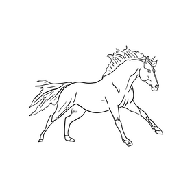 Horse black and white clipart