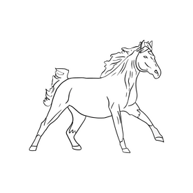 Horse black and white clipart free download