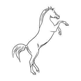 Cute horse illustration black and white clipart vector free download