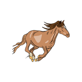 Fast running horse clipart
