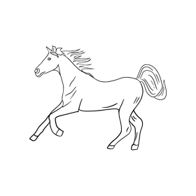 Horse illustration black and white clipart vector free download