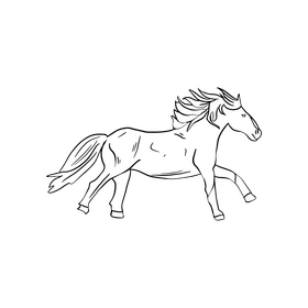 Horse black and white clipart vector free download