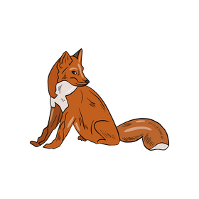 Cute fox drawing clipart