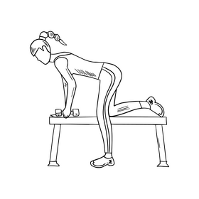 Girl doing sports black and white clipart