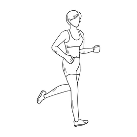 Free running drawing black and white clipart free download