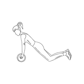 Girl training black and white clipart