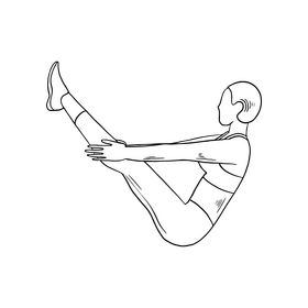 Cartoon girl doing sports black and white clipart