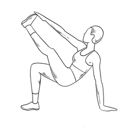 Sports woman black and white clipart