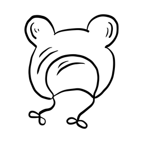 Cartoon bear cap black and white clipart