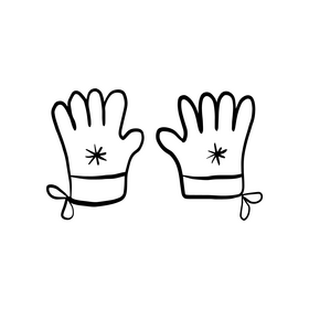 Free cute baby gloves black and white clipart