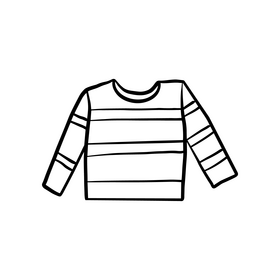 Cute baby jacket illustration black and white clipart