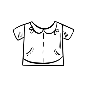 Cute bear shirt black and white clipart