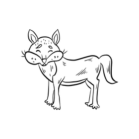 Coyote dog black and white clipart