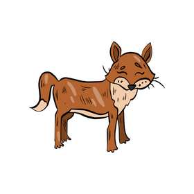 Cute fox drawing clipart