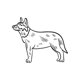 Dog black and white clipart