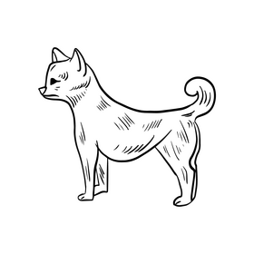 Cute dog cartoon pet black and white clipart