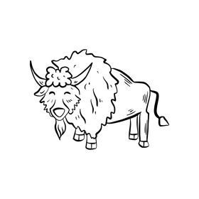 Free bull cartoon black and white clipart