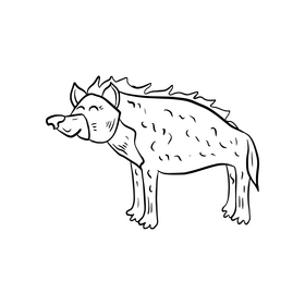 Hyena black and white clipart