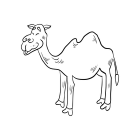 Cute camel drawing black and white clipart free download