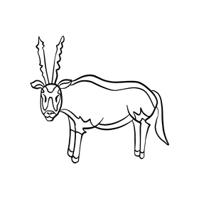 Antelope black and white clipart