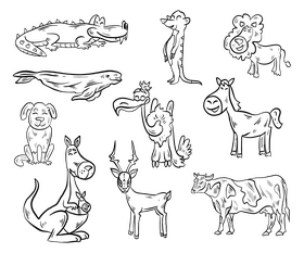 Free animals black and white vector