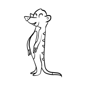 Meerkat black and white clipart