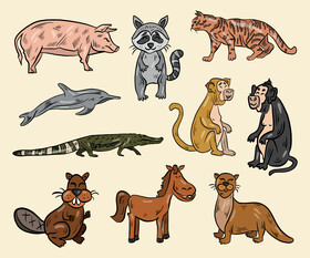 Cartoon animals vector