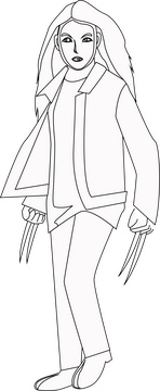 X 23 Laura black and white clipart