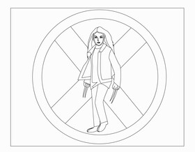 X 23 Laura black and white vector