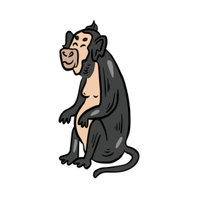 Free monkey illustration clipart