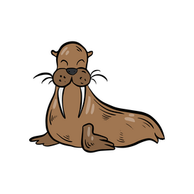 Walrus animal illustration clipart
