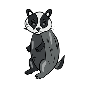 Badger cartoon animal clipart