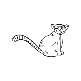 Lemur black and white clipart