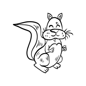 Free squirrel animal black and white clipart