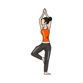 Sports woman doing yoga clipart