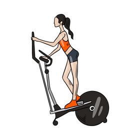 Girl training fitness cartoon clipart