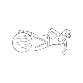 Sports girl doing exercising with balls black and white clipart