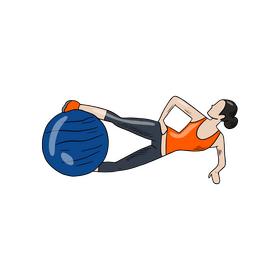 Sports girl doing exercising with balls clipart