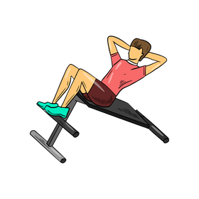 Man exercising in gym illustration clipart